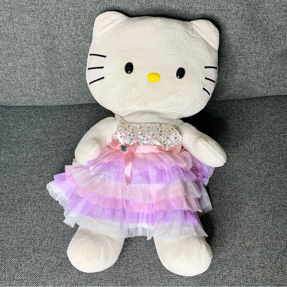 Hello Kitty by Sanrio Build a Bear Plush w/ Pastel Ruffle Dress No Bow